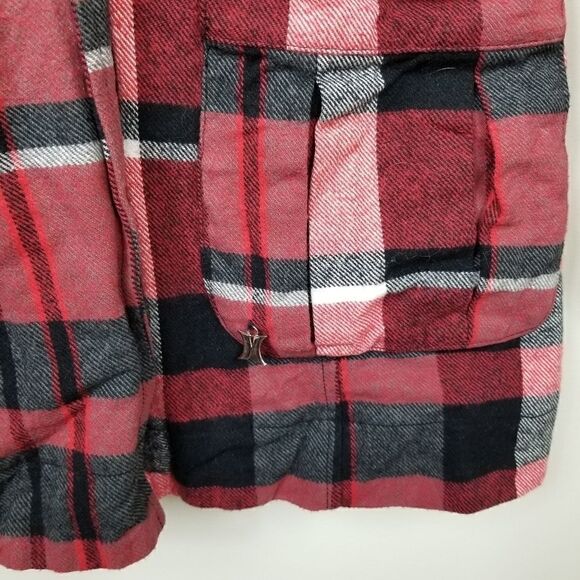 Hurley Plaid Hoodie Jacket. Red&Black XS - Picture 5 of 12